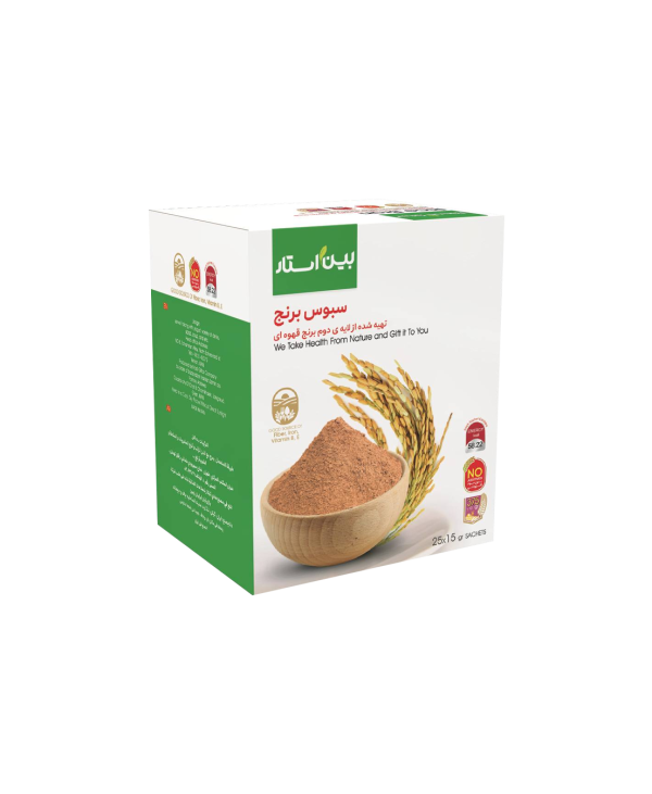 سبوس برنج بین استار تهیه شده از لایه ی دوم برنج قهوه ای 25 ساشه ی 15 گرمی